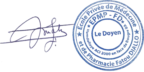 Signature et cachet du Doyen de l'EPMP-FD
